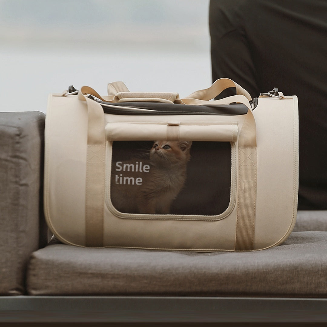 Crossbody Cat Bag with Diaper Storage – Portable & Lightweight Pet Carrier