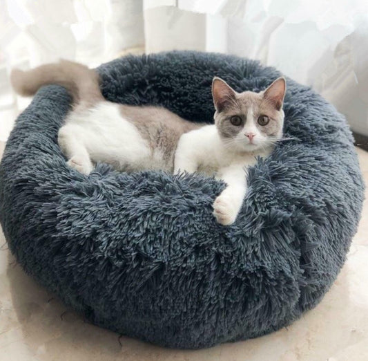 Round Plush Cat & Dog Bed for Small Dogs – Cozy Cat Kennel & Pet Nest Mat for Puppies | Pet Products Canada