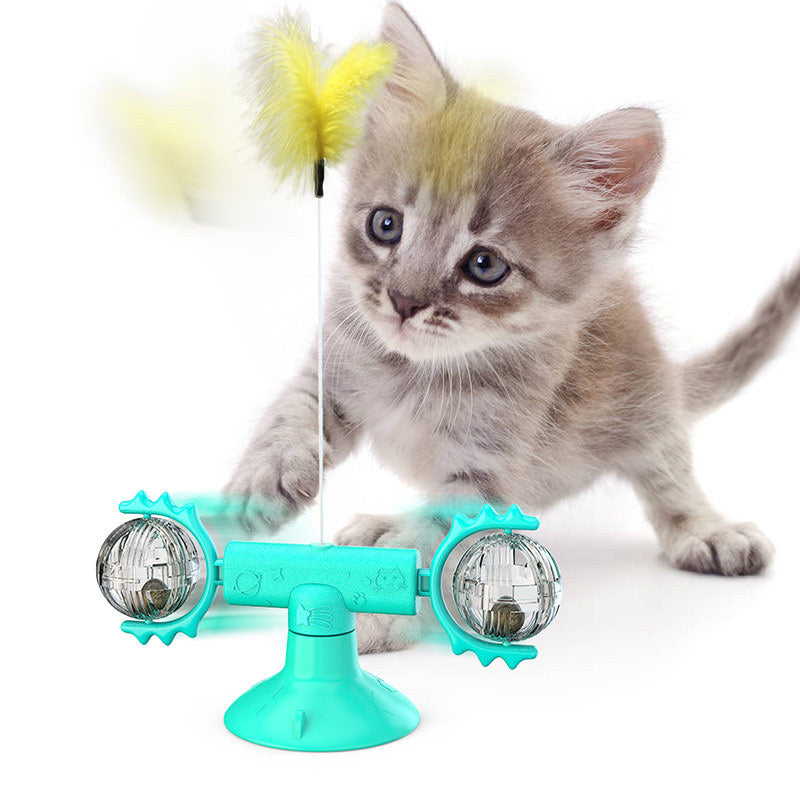 Cat Rotating Windmill Toy – Multi-Function Scratching & Teeth Cleaning Interactive Toy | Pet Supplies Canada