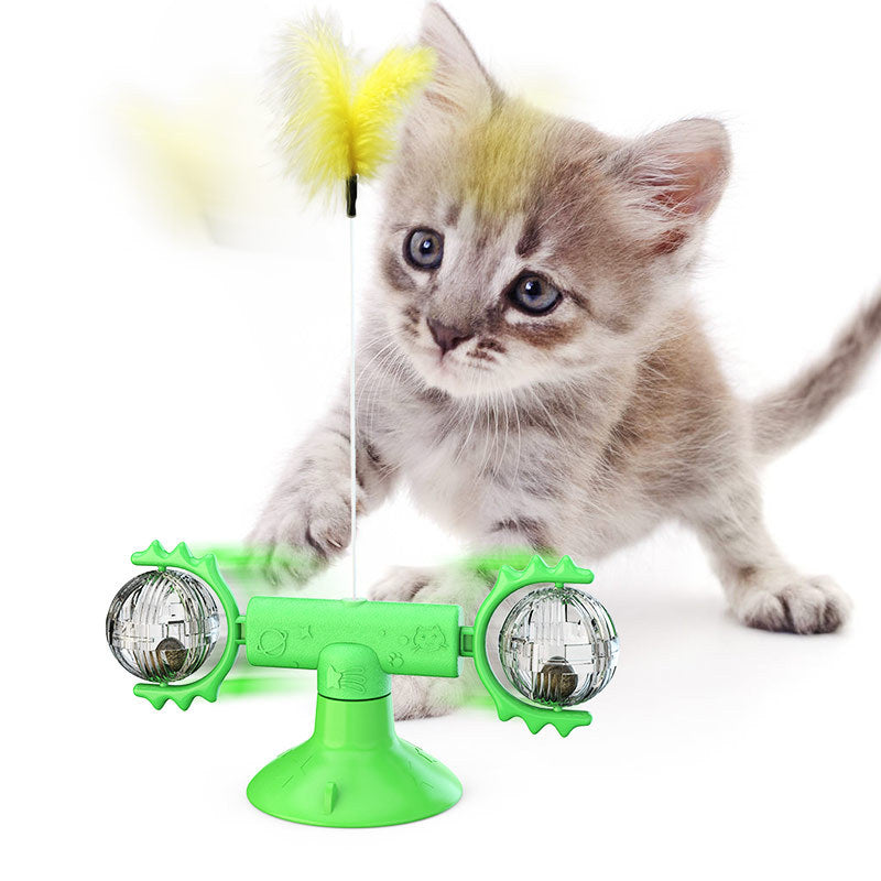 Cat Rotating Windmill Toy – Multi-Function Scratching & Teeth Cleaning Interactive Toy | Pet Supplies Canada