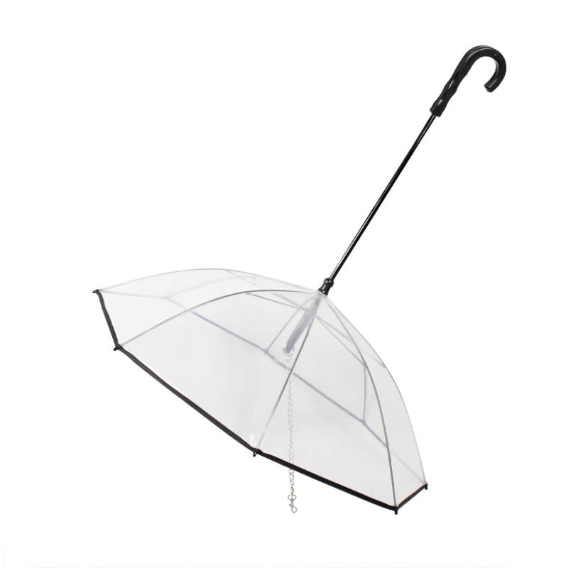 Dog Transparent Umbrella – Rain Protection with Traction Chain for Walking Pets | Pet Products Canada