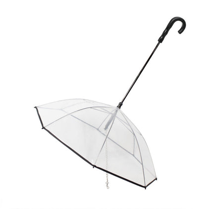 Dog Transparent Umbrella – Rain Protection with Traction Chain for Walking Pets | Pet Products Canada