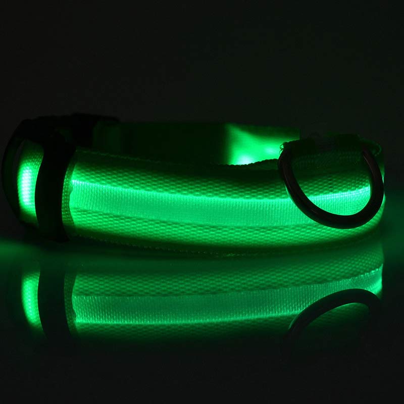LED Luminous Dog & Cat Collar – Nylon Adjustable Night Safety Flashing Glow in the Dark | Pet Supplies Canada