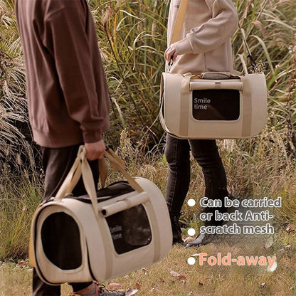 Crossbody Cat Bag with Diaper Storage – Portable & Lightweight Pet Carrier