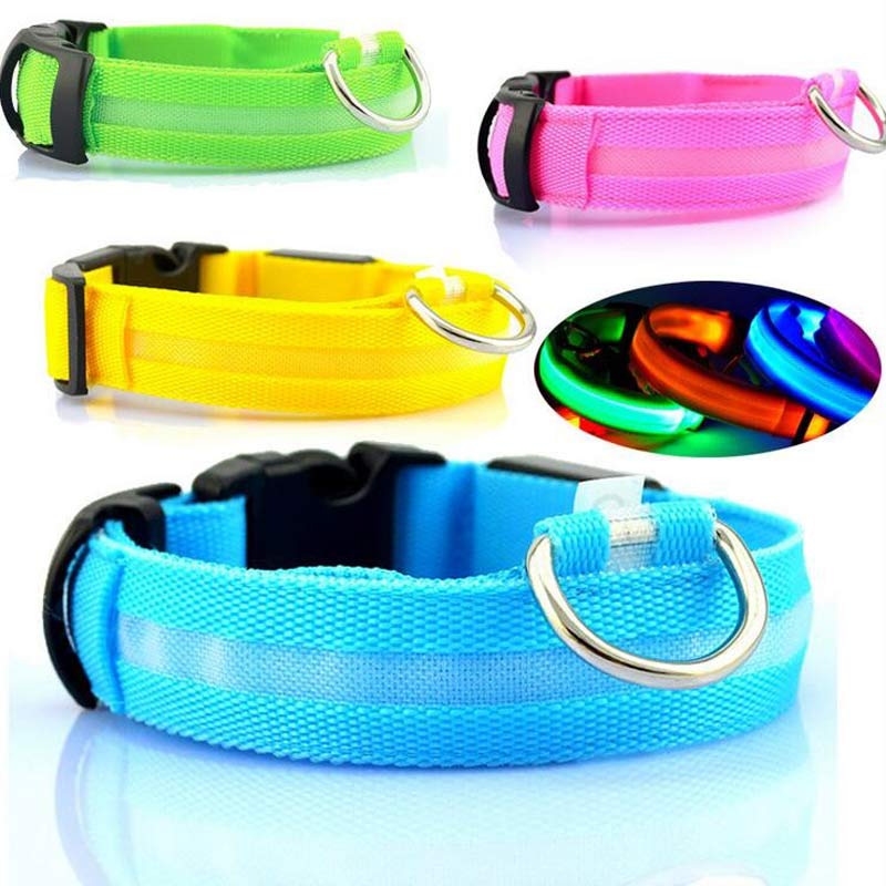 LED Luminous Dog & Cat Collar – Nylon Adjustable Night Safety Flashing Glow in the Dark | Pet Supplies Canada