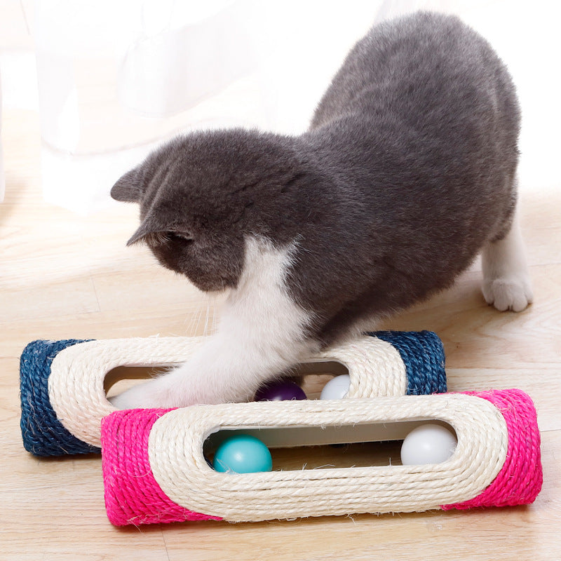 Long Sisal Drum Cat Toys – 3-Piece Scratch & Play Toy Set for Cats