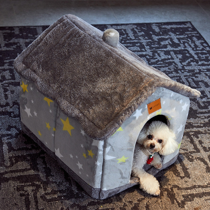 Foldable Dog House – Winter Pet Bed & Enclosed Cave Sofa for Dogs & Cats, Removable Nest | Pet Supplies Canada