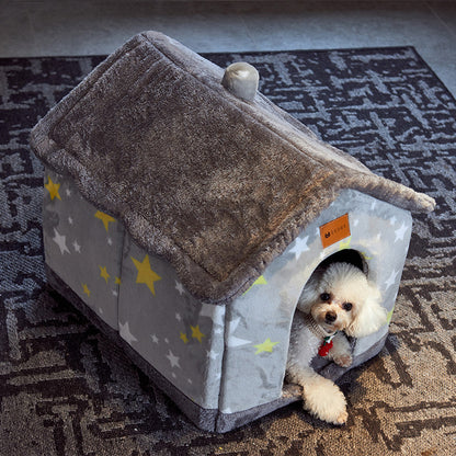 Foldable Dog House – Winter Pet Bed & Enclosed Cave Sofa for Dogs & Cats, Removable Nest | Pet Supplies Canada
