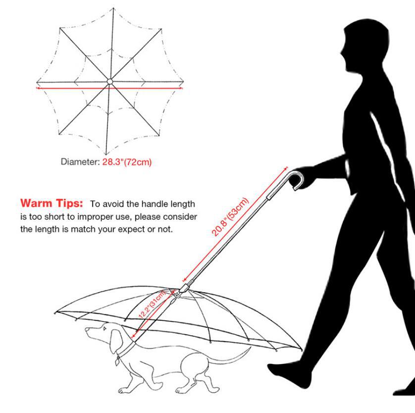 Dog Transparent Umbrella – Rain Protection with Traction Chain for Walking Pets | Pet Products Canada