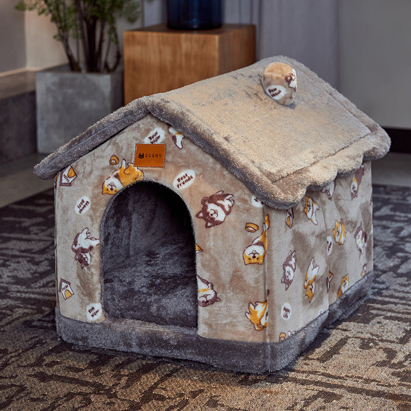 Foldable Dog House – Winter Pet Bed & Enclosed Cave Sofa for Dogs & Cats, Removable Nest | Pet Supplies Canada