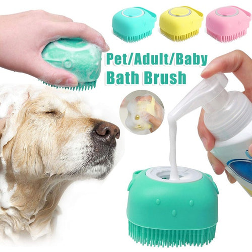 Silicone Dog Bath Massage Glove Brush – Pet Cat Bathroom Cleaning & Grooming Tool | Canada