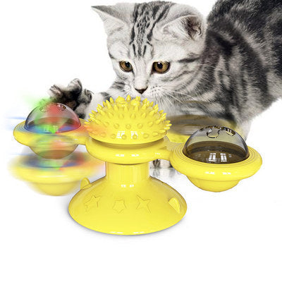 Cat Rotating Windmill Toy – Multi-Function Scratching & Teeth Cleaning Interactive Toy | Pet Supplies Canada