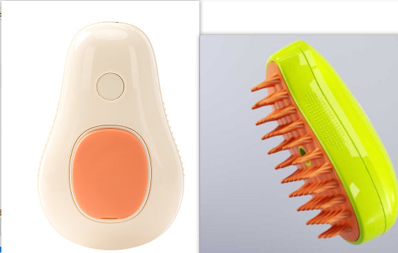Steamy Cat & Dog Brush – Electric Self-Cleaning Grooming Comb with Massage & Spray | Avocado Shape | Canada