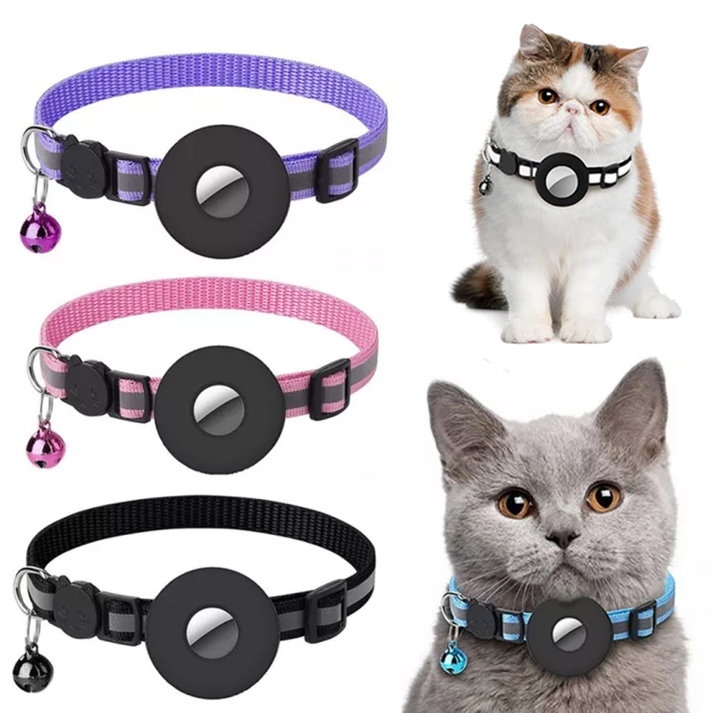 Reflective Waterproof Airtag Collar Holder – Protective Cover for Cats & Dogs | Nylon Kitten & Puppy Collar | Canada