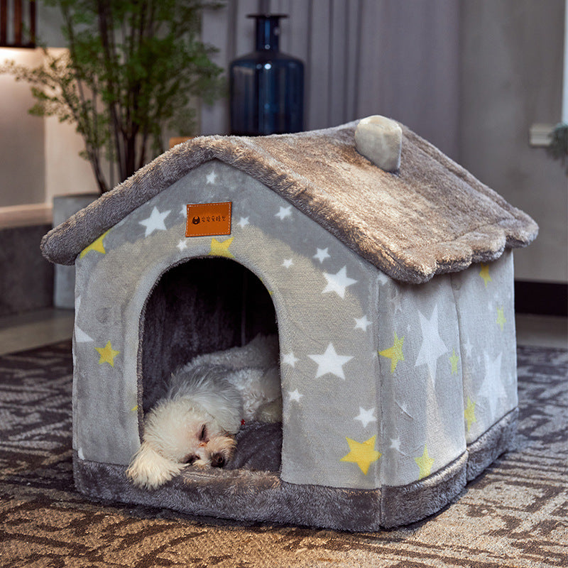 Foldable Dog House – Winter Pet Bed & Enclosed Cave Sofa for Dogs & Cats, Removable Nest | Pet Supplies Canada
