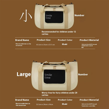 Crossbody Cat Bag with Diaper Storage – Portable & Lightweight Pet Carrier