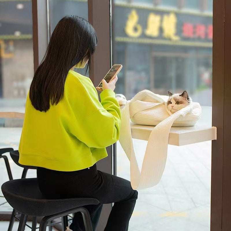 Portable Crossbody Cat Bag – Breathable Canvas Pet Carrier for Travel