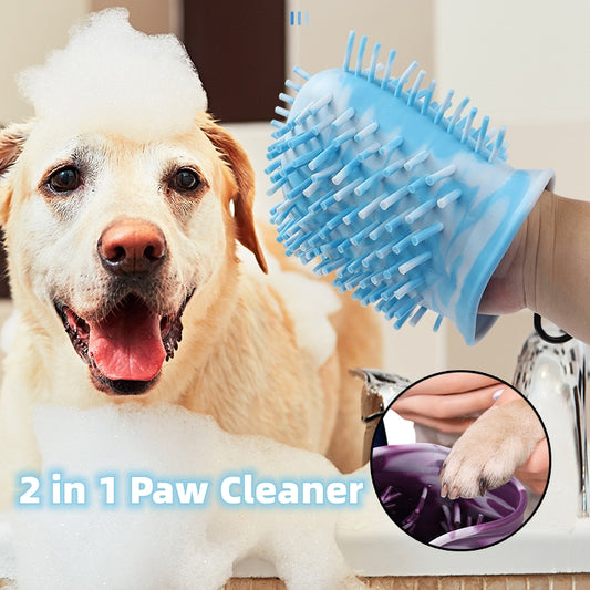 2-in-1 Dog Paw Cleaner Cup – Soft Pet Foot Washer & Brush, Portable Paw Cleaning Bucket | Pet Products Canada