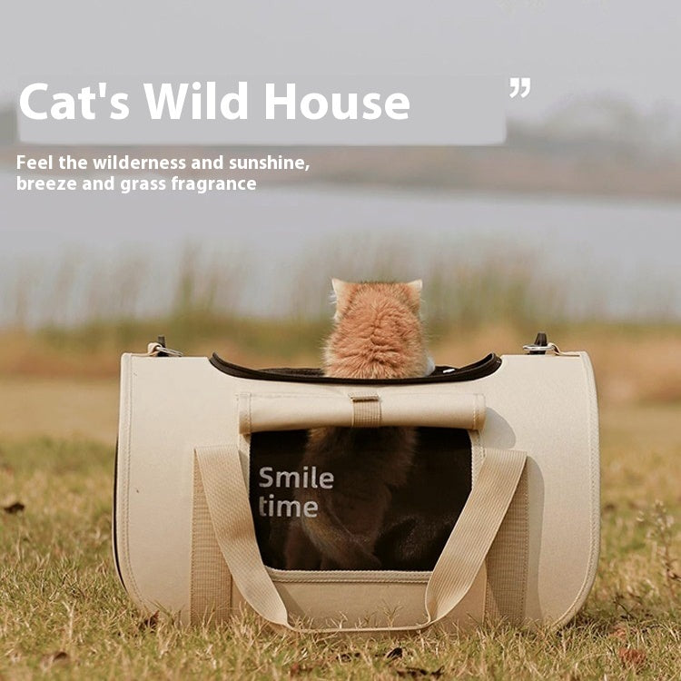 Crossbody Cat Bag with Diaper Storage – Portable & Lightweight Pet Carrier