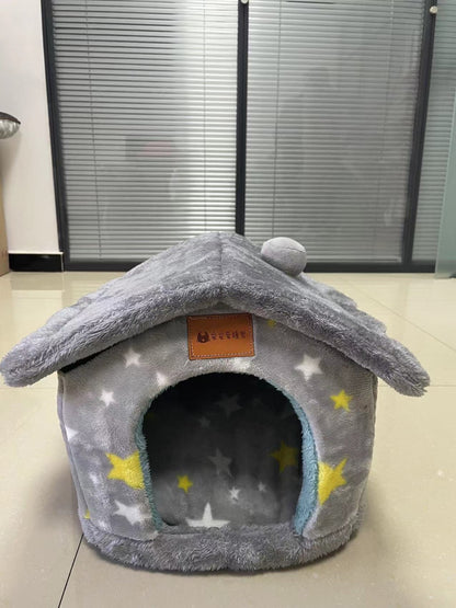 Foldable Dog House – Winter Pet Bed & Enclosed Cave Sofa for Dogs & Cats, Removable Nest | Pet Supplies Canada