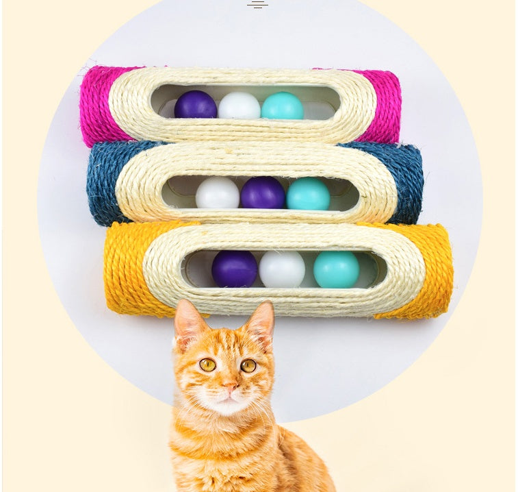 Long Sisal Drum Cat Toys – 3-Piece Scratch & Play Toy Set for Cats