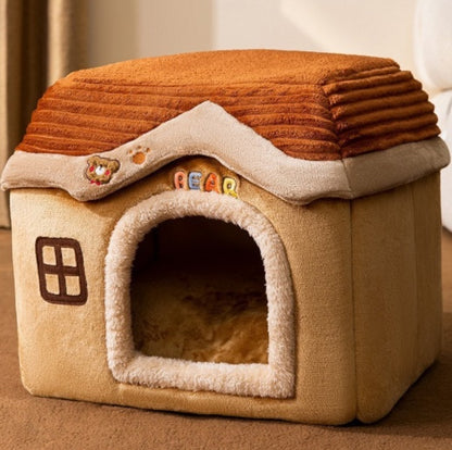 Foldable Dog House – Winter Pet Bed & Enclosed Cave Sofa for Dogs & Cats, Removable Nest | Pet Supplies Canada